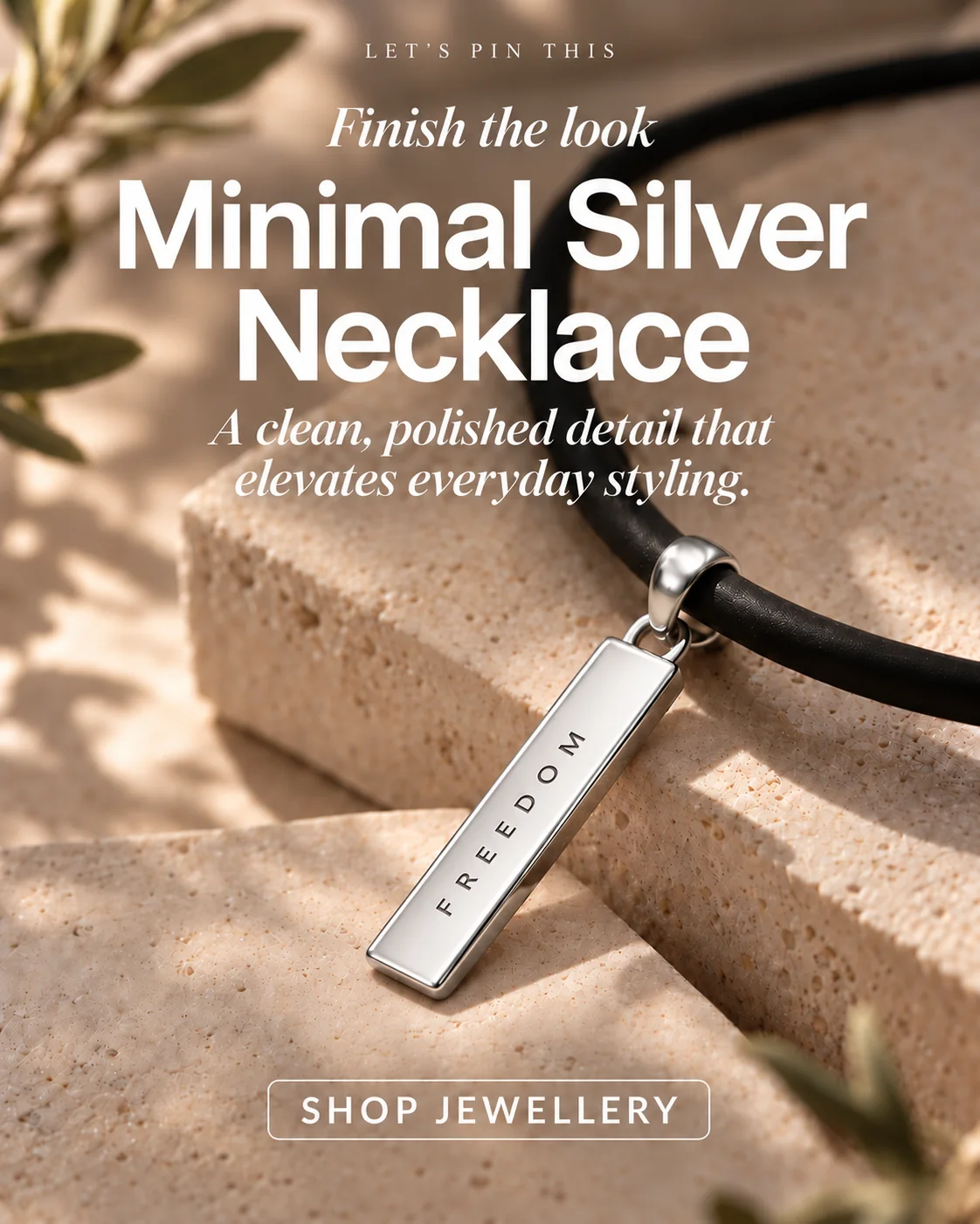 Saved Pin template reused for a minimal silver necklace