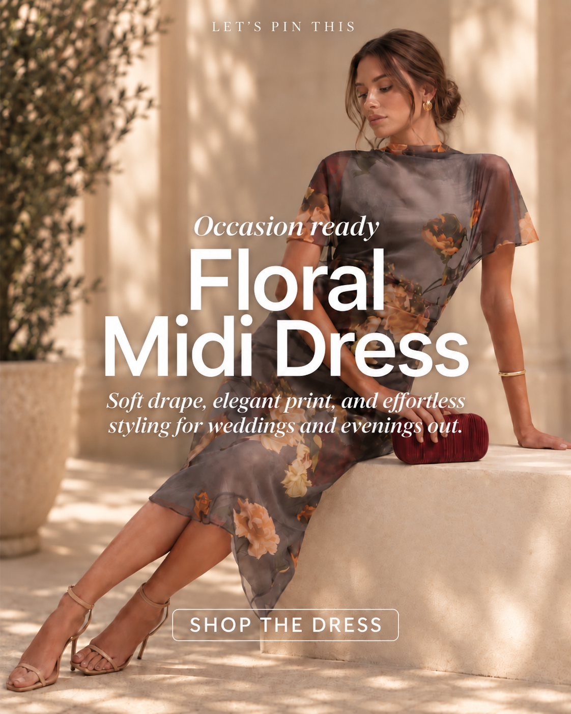 Saved Pin template reused for a floral midi dress