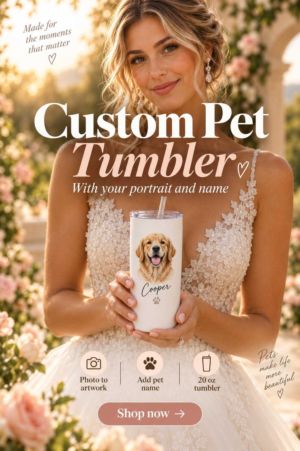 Custom pet tumbler pin